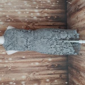 Astr the label gray lace high low sleeveless dress size medium